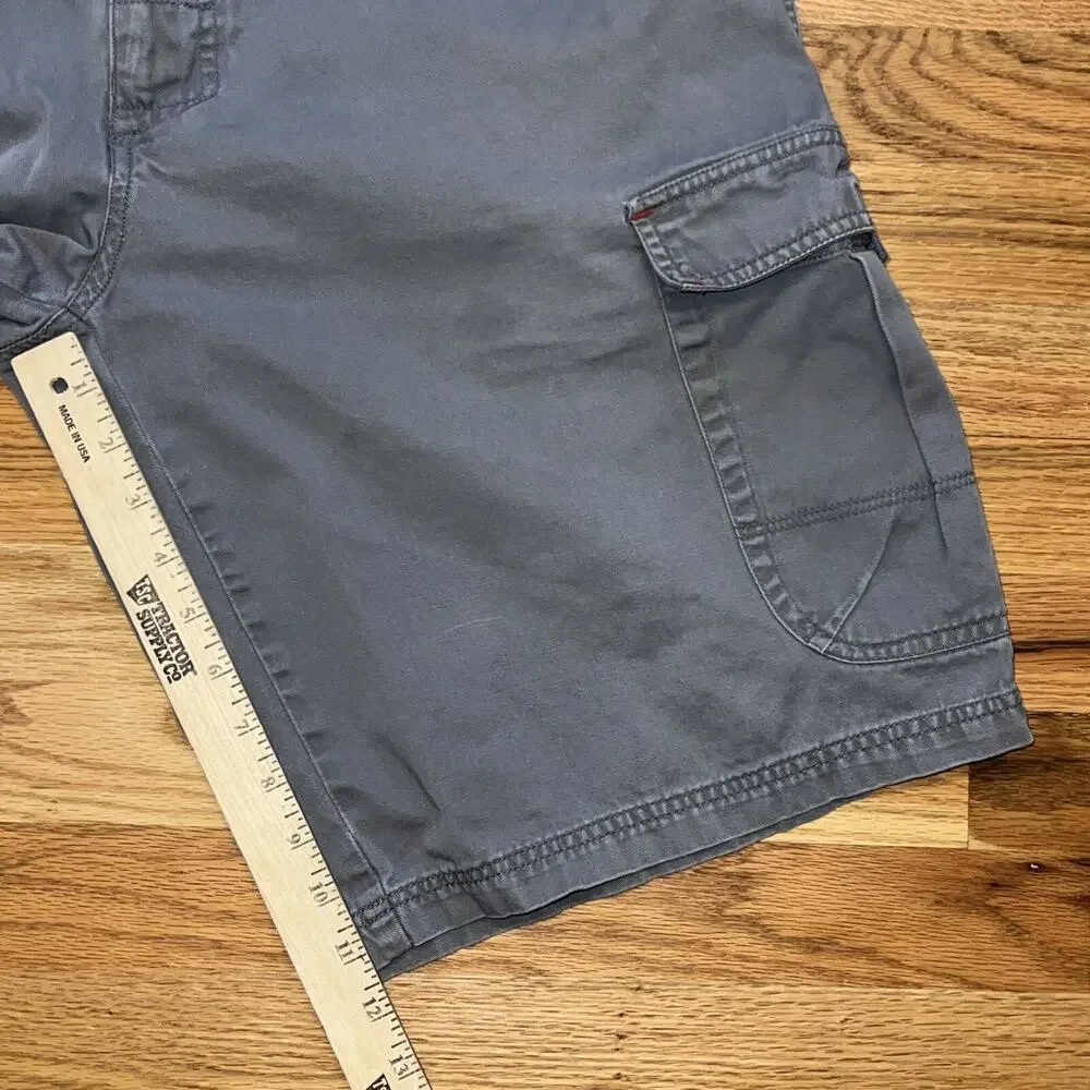 Ecko Unltd Shorts Mens 34 Gray Cargo Baggy Streetwear Hip Hop Wide Leg 90s Vtg